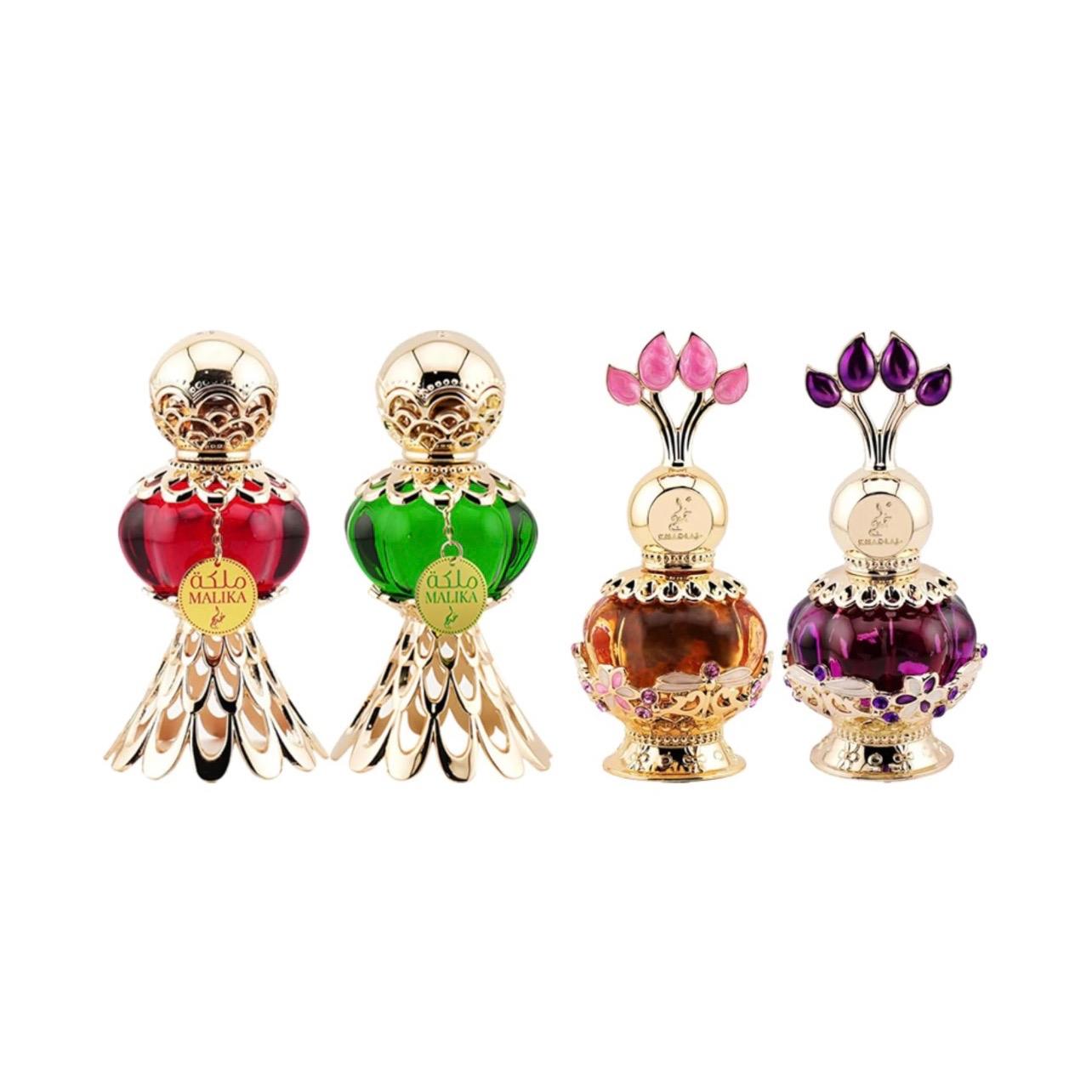 Malika Perfume Oil Set - 4 Pcs, 0.67 Oz Each