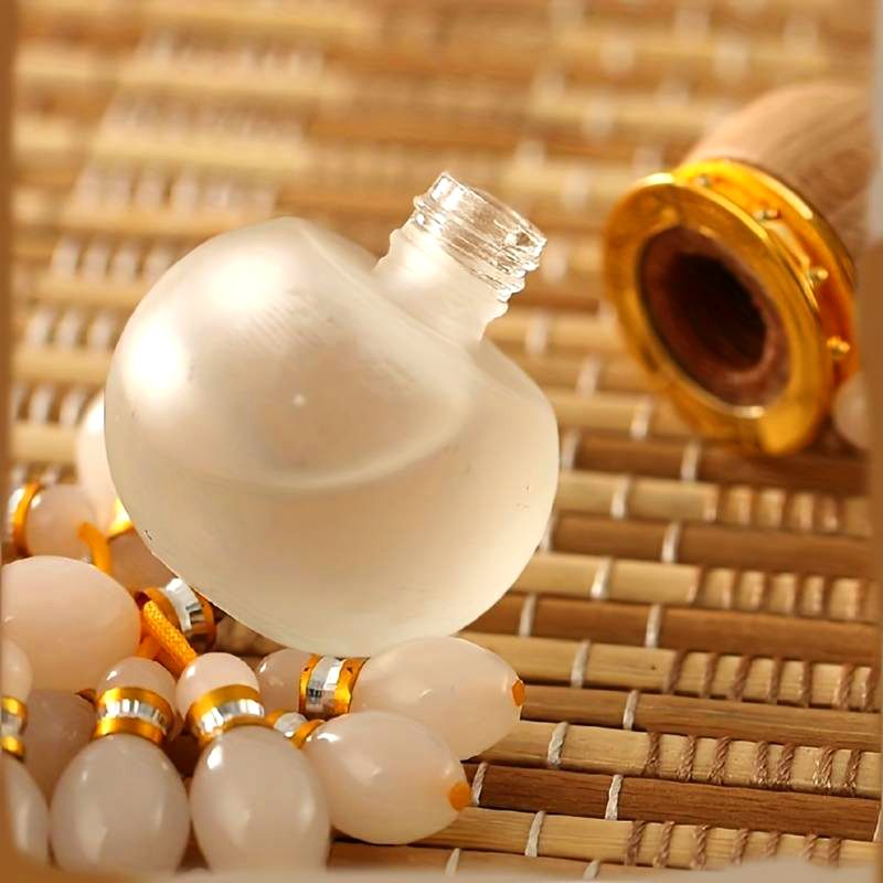 White Jade Gourd Pendant with Crystal Bottle